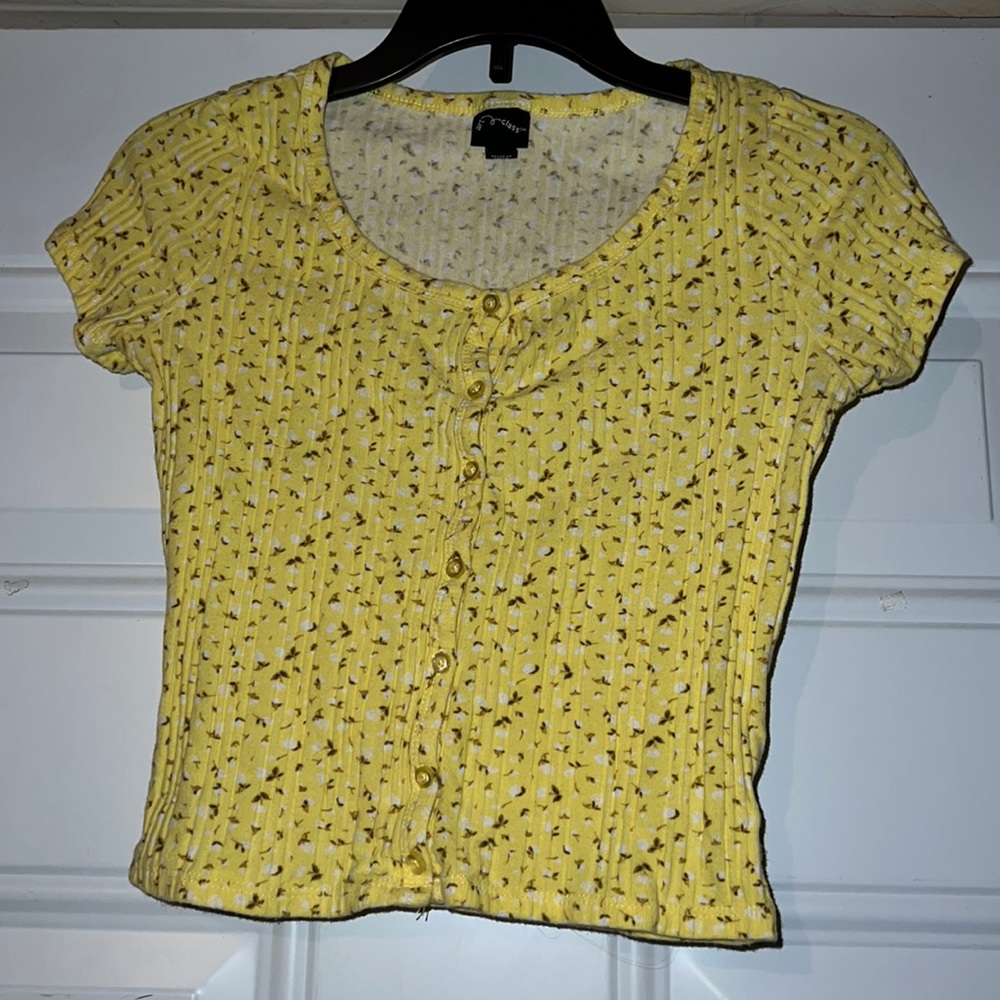 Girls 7/8 yellow floral top